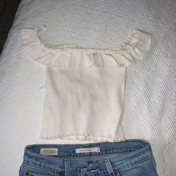 Bershka Cream Crop Top - Picture 2 of 6